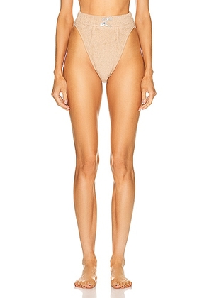 LaQuan Smith Terry Cloth Brief in Sand - Tan. Size XS (also in ).