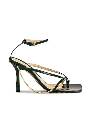 Bottega Veneta Stretch Ankle Strap Sandals in Inkwell - Dark Green. Size 37.5 (also in 37, 38, 39, 39.5, 40, 41).