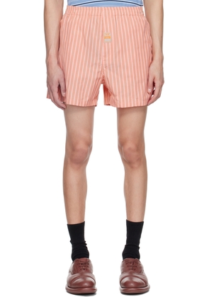 Martine Rose Pink & Green Striped Shorts