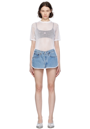 Bless White & Blue T-Shorts Minidress