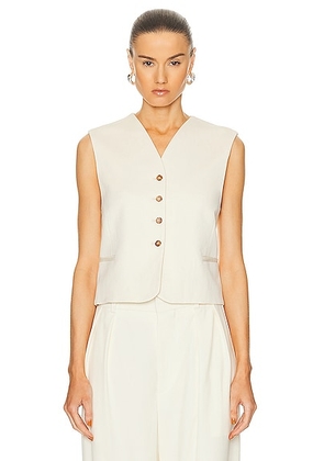 Loulou Studio Iba Vest in Frost Ivory - Ivory. Size S (also in M, XS).