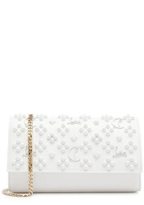 Christian Louboutin Paloma Embellished Leather Wallet-on-chain - White
