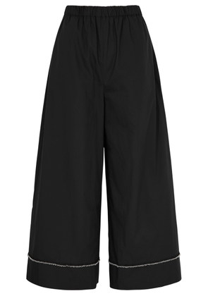 Merlette Clarion Wide-leg Cotton-poplin Trousers - Black - L (UK14 / L)