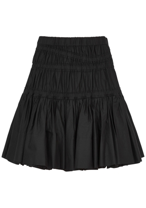 Merlette Jardin Smocked Cotton Mini Skirt - Black - L (UK14 / L)