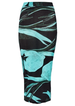 Louisa Ballou Floral-print Stretch-jersey Midi Skirt - Blue - XS (UK6 / XS)