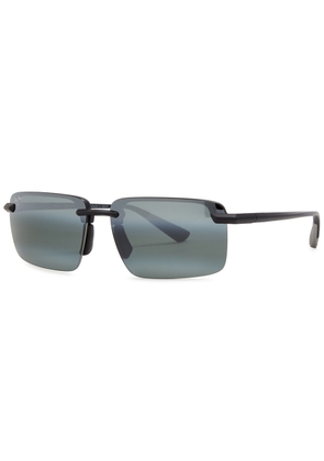 Maui Jim Laulima Rimless Rectangle-frame Sunglasses - Black Grey