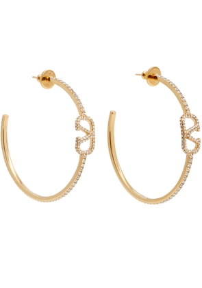 Valentino Garavani VLogo Crystal-embellished Hoop Earrings - Gold