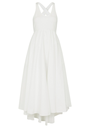 Alaïa Knitted and Cotton-poplin Midi Dress - White - 38 (UK10 / S)