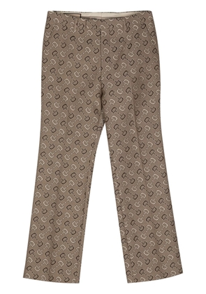 Gucci Horsebit-jacquard straight trousers - Brown