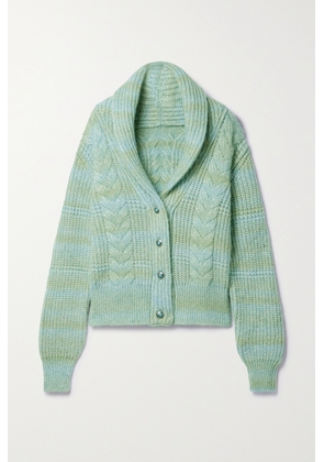 Fortela - Lexi Embellished Cable-knit Alpaca And Cotton-blend Cardigan - Green - x small,small,medium,large