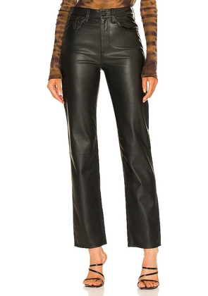 AG Jeans Alexxis Faux Leather Straight in Black. Size 33.