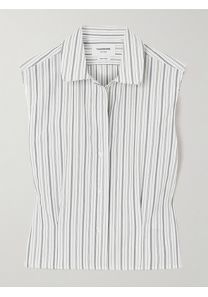 Thom Browne - Cropped Striped Cotton-poplin Shirt - Gray - IT36,IT38,IT40,IT42,IT44,IT46,IT48