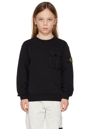 Stone Island Junior Kids Black Pocket Sweatshirt