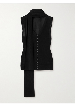 Jacquemus - Maestra Scarf-detailed Knitted Top - Black - FR32,FR34,FR36,FR38,FR40,FR42,FR44