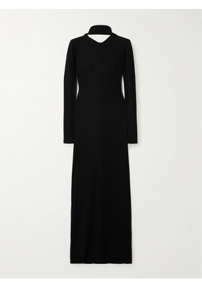 Jacquemus - Joya Cape-effect Ribbed Jersey Maxi Dress - Black - xx small,x small,small,medium,large,x large