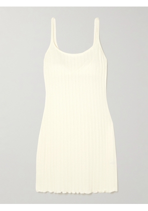 Eberjey - Ribbed Pointelle-knit Pima Cotton And Tencel™ Modal-blend Chemise - White - x small,small,medium,large,x large