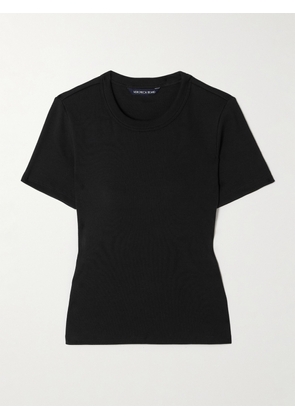 Veronica Beard - Pruitt Ribbed Stretch Pima Cotton-jersey T-shirt - Black - x small,small,medium,large,x large
