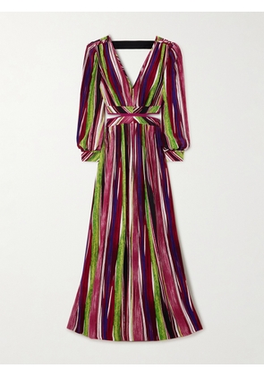 Diane von Furstenberg - Jenifer Cutout Striped Crepe Maxi Dress - Multi - x small,small,medium,large,x large
