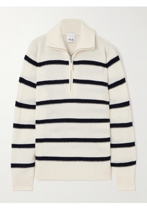 Allude - Turtleneck Striped Wool And Cashmere-blend Sweater - White - 1,2,3