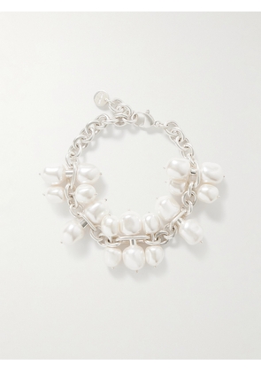 Cult Gaia - Dolly Silver-tone Faux Pearl Bracelet - Cream - One size