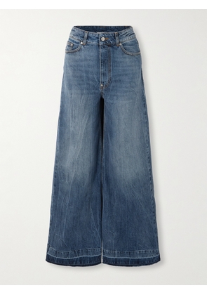 Stella McCartney - + Net Sustain Frayed High-rise Wide-leg Organic Jeans - Blue - 24,25,26,27,28,29,30,31