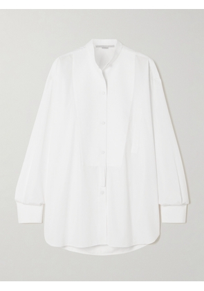 Stella McCartney - Plastron Embroidered Piqué-trimmed Cotton-poplin Shirt - White - IT34,IT36,IT38,IT40,IT42,IT44,IT46,IT48,IT50