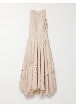Jason Wu Collection - Distressed Frayed Twill Midi Dress - Cream - US0,US2,US4,US6,US8