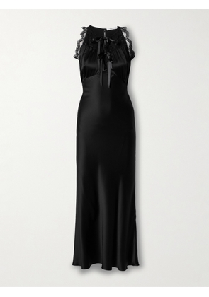 Rodarte - Lace-trimmed Silk-satin Gown - Black - US0,US2,US4,US6,US8