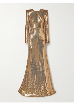 Alex Perry - Sequined Stretch-tulle Gown - Gold - UK 6,UK 8,UK 10,UK 12,UK 14,UK 16