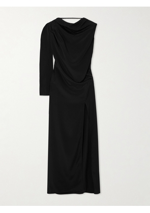 Michael Lo Sordo - One-sleeve Draped Silk-crepe Gown - Black - UK 4,UK 6,UK 8,UK 10,UK 12,UK 14