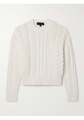 Nili Lotan - Rory Cable-knit Cotton Sweater - Ivory - x small,small,medium,large
