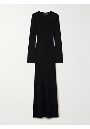 Nili Lotan - Ezequiel Ribbed Wool Maxi Dress - Black - x small,small,medium,large,x large