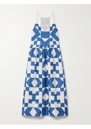 Sea - Tanya Printed Cotton-voile Midi Dress - Blue - xx small,x small,small,medium,large,x large