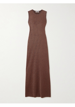 ESSE Studios - Metallic Knitted Maxi Dress - Brown - small,medium,large