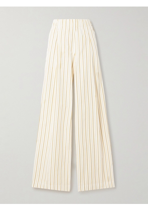 Dries Van Noten - Striped Cotton Wide-leg Pants - Yellow - x small,small,medium,large