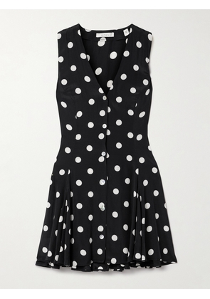 DÔEN - Aubrey Polka-dot Silk-blend Mini Dress - Black - xx small,x small,small,medium,large,x large,xx large