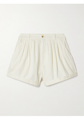 DÔEN - Paige Pleated Organic Cotton-poplin Shorts - White - US0,US2,US4,US6,US8,US10,US12