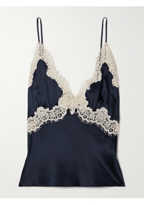 DÔEN - Neria Corded Lace-trimmed Silk-satin Camisole - Blue - x small,small,medium,large,x large