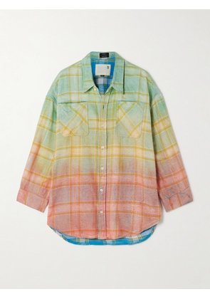 R13 - Dégradé Checked Cotton-flannel Shirt - Yellow - x small,small,medium,large