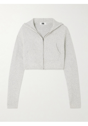RE/DONE - + Net Sustain + Pamela Anderson Cropped Brushed Organic Cotton-blend Hoodie - Gray - x small,small,medium,large