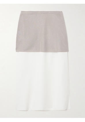 Ferragamo - Layered Knitted Midi Skirt - White - x small,small,medium,large,x large