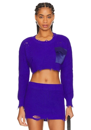 SER.O.YA Cropped Devin Sweater in Purple. Size L, S, XS.