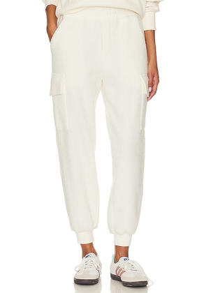 Varley Samson Relaxed Fleece Pant in Ivory. Size M, S, XL, XS.