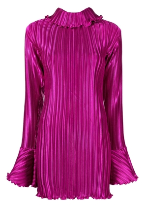 L'IDÉE long-sleeve plissé minidress - Purple