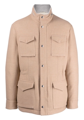 Eleventy high-neck wool jacket - Neutrals