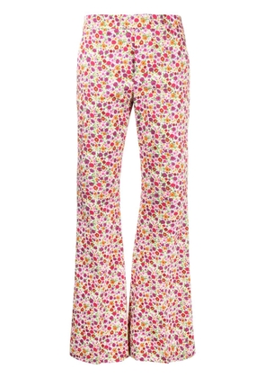 La DoubleJ Saturday floral-print flared trousers - Pink