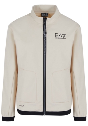 Ea7 Emporio Armani logo-print track jacket - Neutrals