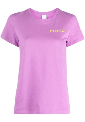 PINKO logo-print cotton T-shirt - Purple