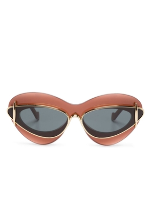 LOEWE EYEWEAR double-frame cat-eye sunglasses - 66A pink