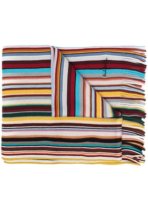 Paul Smith striped wool scarf - Red